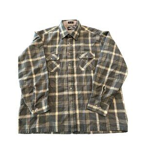 Vintage Backpacker XL 17-17.5 Plaid Flannel Shirt Button Up Long Sleeve